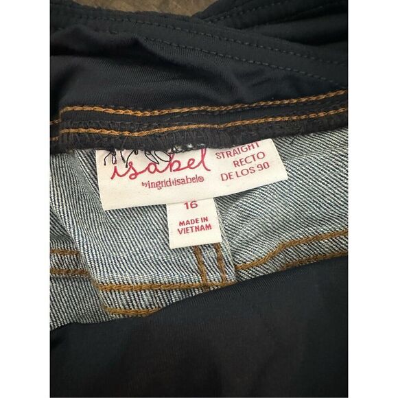Ingrid and Isabel Straight Leg Cuffed Full Bellyband Maternity Jeans Size 16 - Picture 5 of 7
